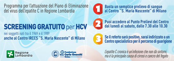 Anche in Fondazione Don Gnocchi lo screening gratuito contro l'epatite C